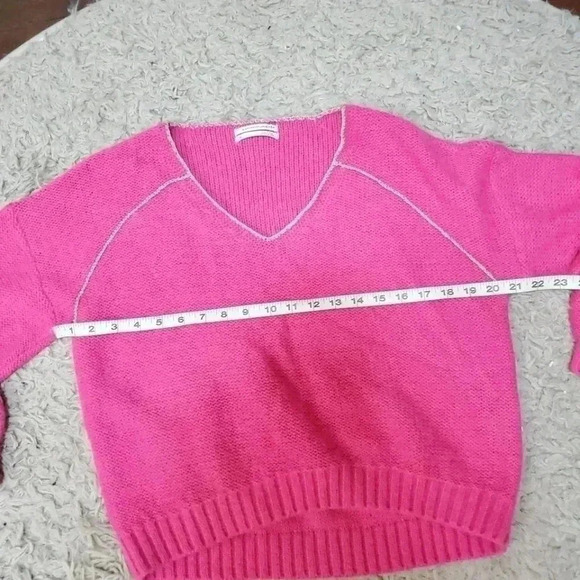 Anthropologie Pink Gold trim wool blend sweater.  Size xsmall - Picture 5 of 11